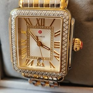 Michele Deco Madison Two Tone Gold Diamond Dial Watch MWW06T000144